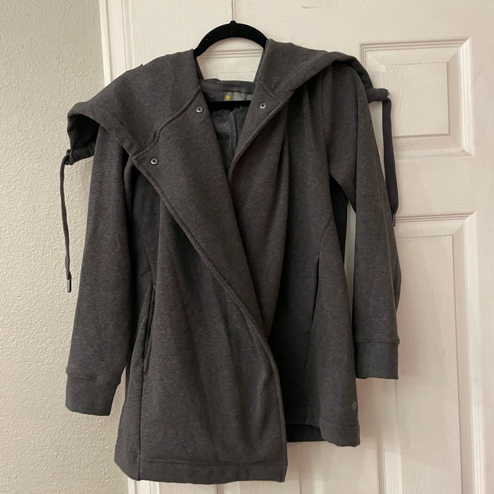 Zella S grey “amazing cozy wrap jacket”